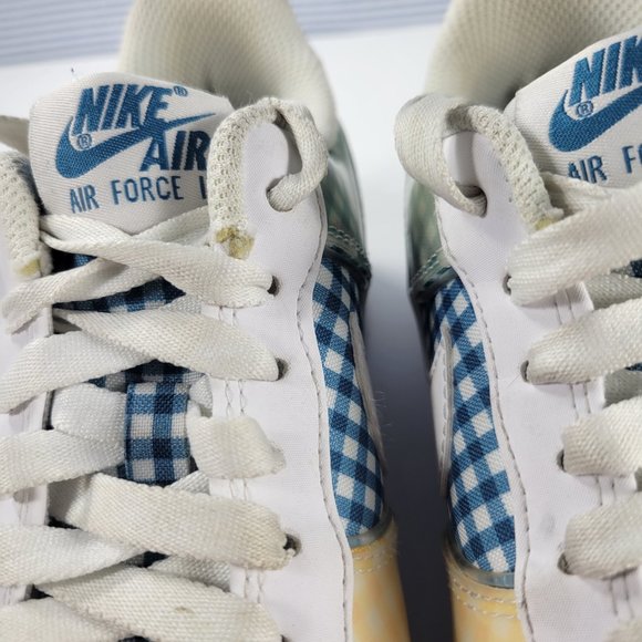 Nike RARE Air Force 1 Low QS Gingham Pack Print Platform Sneakers Size 6… - Picture 10 of 11